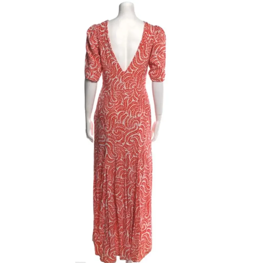 Dries Van Noten SS16 Mermaid Cut Dress Amazing Coral & White Print~  Size 38 - Picture 7 of 16